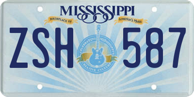 MS license plate ZSH587