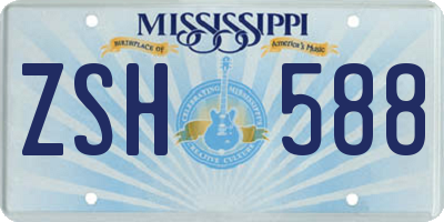 MS license plate ZSH588