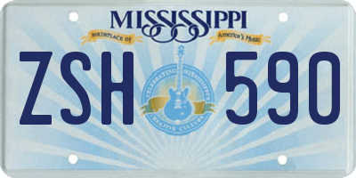 MS license plate ZSH590