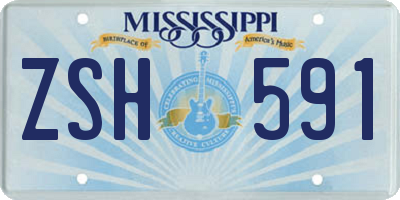 MS license plate ZSH591