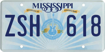 MS license plate ZSH618