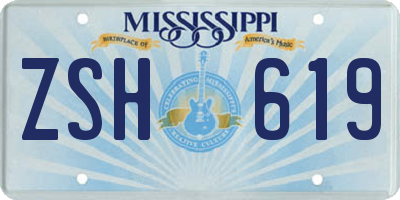 MS license plate ZSH619