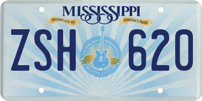 MS license plate ZSH620
