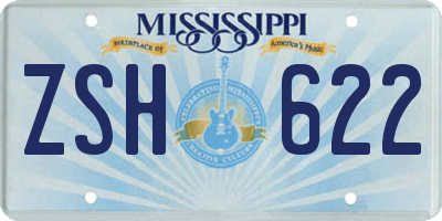 MS license plate ZSH622