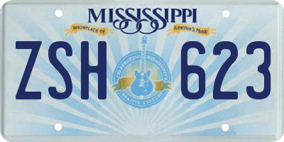 MS license plate ZSH623