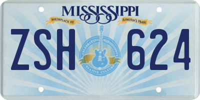 MS license plate ZSH624