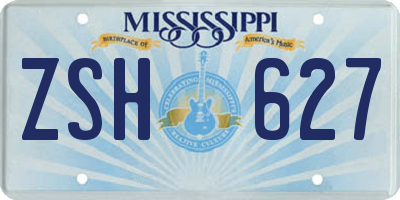 MS license plate ZSH627
