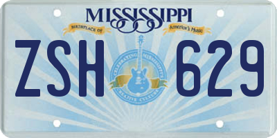 MS license plate ZSH629