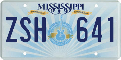 MS license plate ZSH641