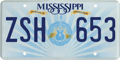 MS license plate ZSH653
