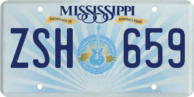 MS license plate ZSH659