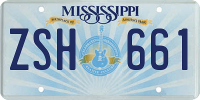 MS license plate ZSH661