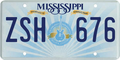 MS license plate ZSH676