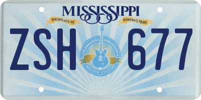 MS license plate ZSH677