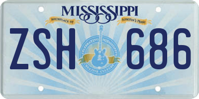 MS license plate ZSH686