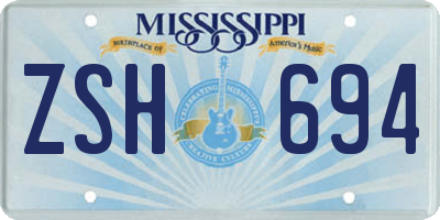 MS license plate ZSH694