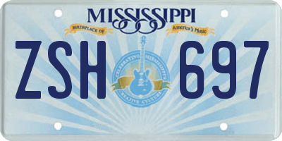 MS license plate ZSH697