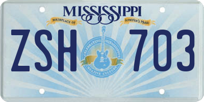 MS license plate ZSH703