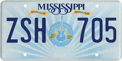 MS license plate ZSH705