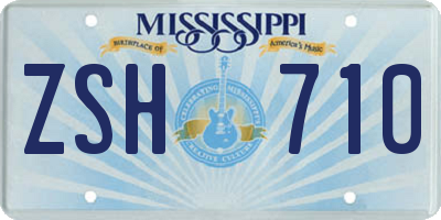 MS license plate ZSH710
