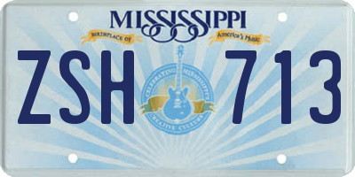 MS license plate ZSH713
