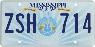 MS license plate ZSH714
