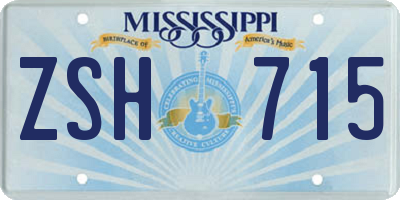 MS license plate ZSH715