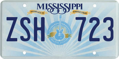 MS license plate ZSH723