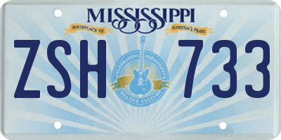 MS license plate ZSH733