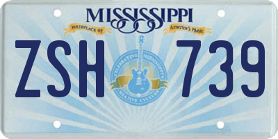 MS license plate ZSH739