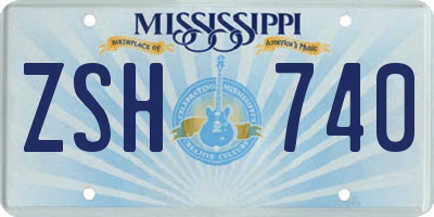 MS license plate ZSH740