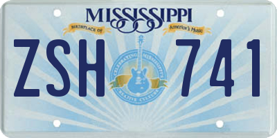 MS license plate ZSH741