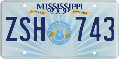 MS license plate ZSH743