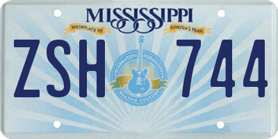 MS license plate ZSH744