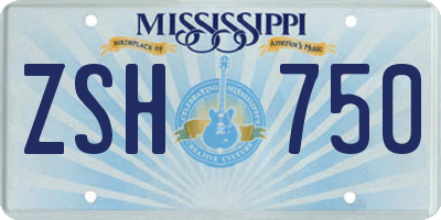 MS license plate ZSH750
