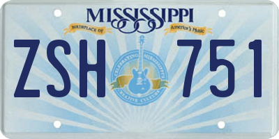MS license plate ZSH751