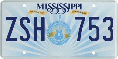 MS license plate ZSH753