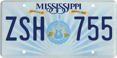 MS license plate ZSH755