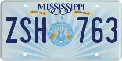 MS license plate ZSH763