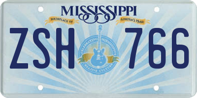 MS license plate ZSH766