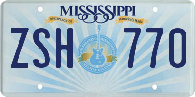 MS license plate ZSH770