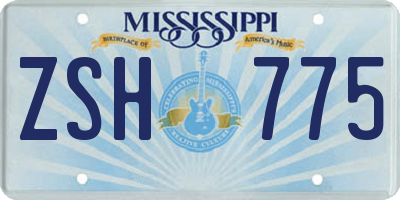 MS license plate ZSH775