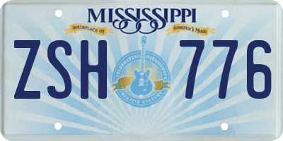 MS license plate ZSH776