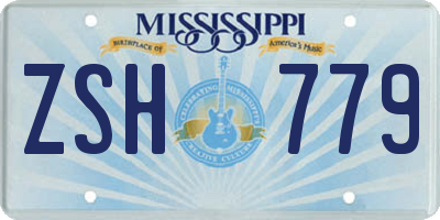 MS license plate ZSH779