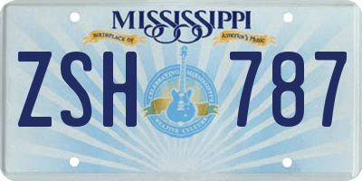 MS license plate ZSH787