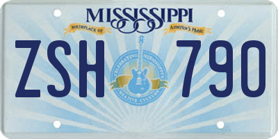 MS license plate ZSH790