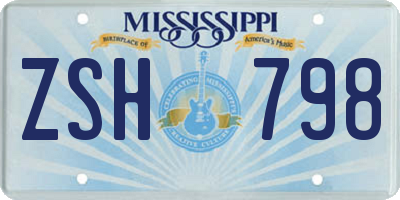 MS license plate ZSH798