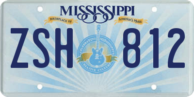 MS license plate ZSH812