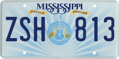 MS license plate ZSH813