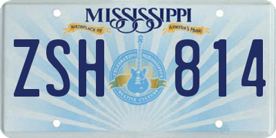 MS license plate ZSH814